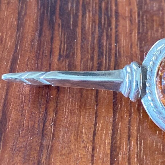 Vintage sterling silver & amber pin - Picture 6 of 6